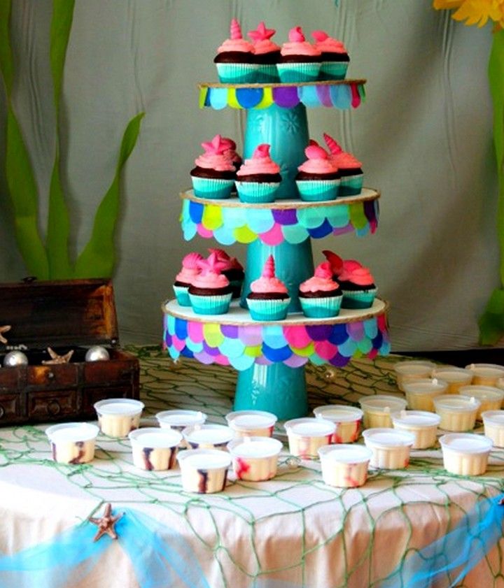 DIY Mermaid Themed Cupcake Tower
