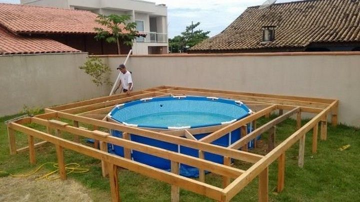 DIY Outdoor Floating Swimming Pool Deck