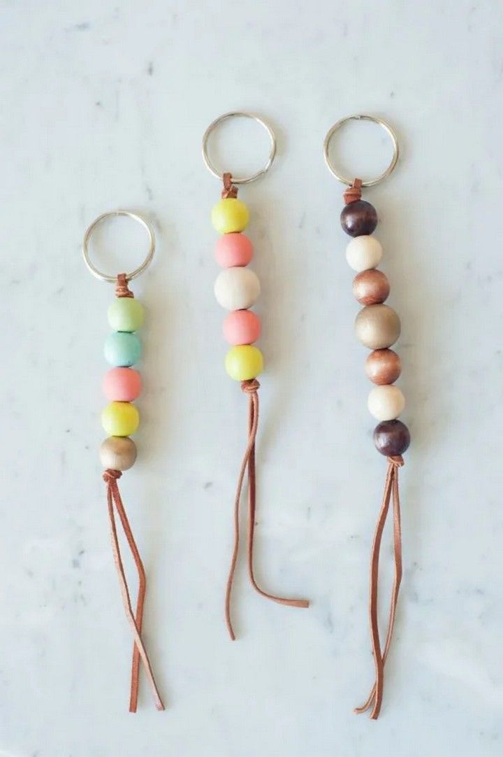 DIY Wooden Bead Keychain