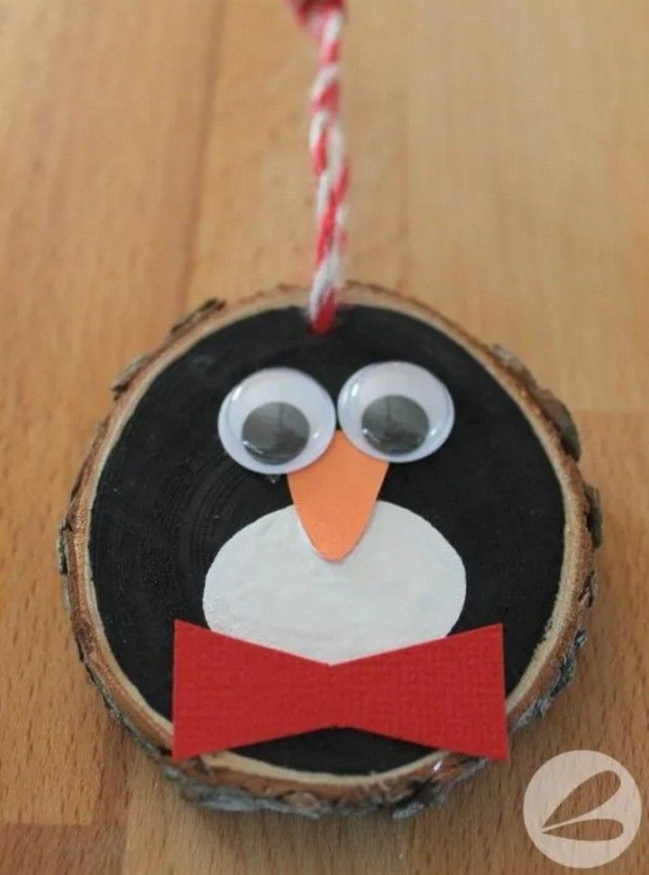 DIY Wooden Penguin Ornament