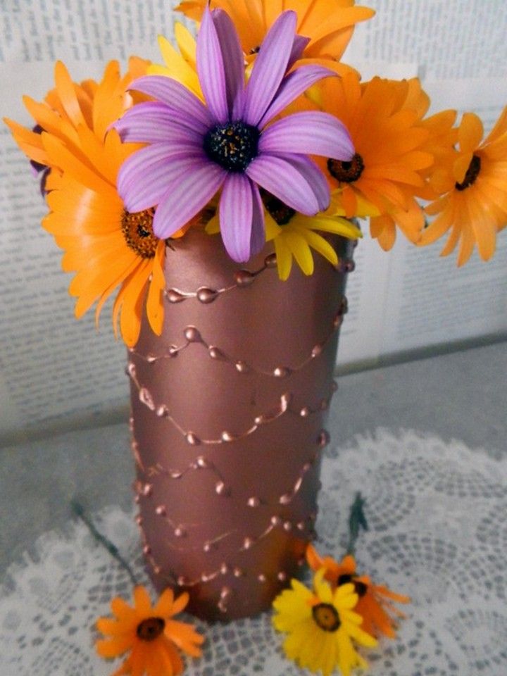 Decorate A Vase With Hot Glue