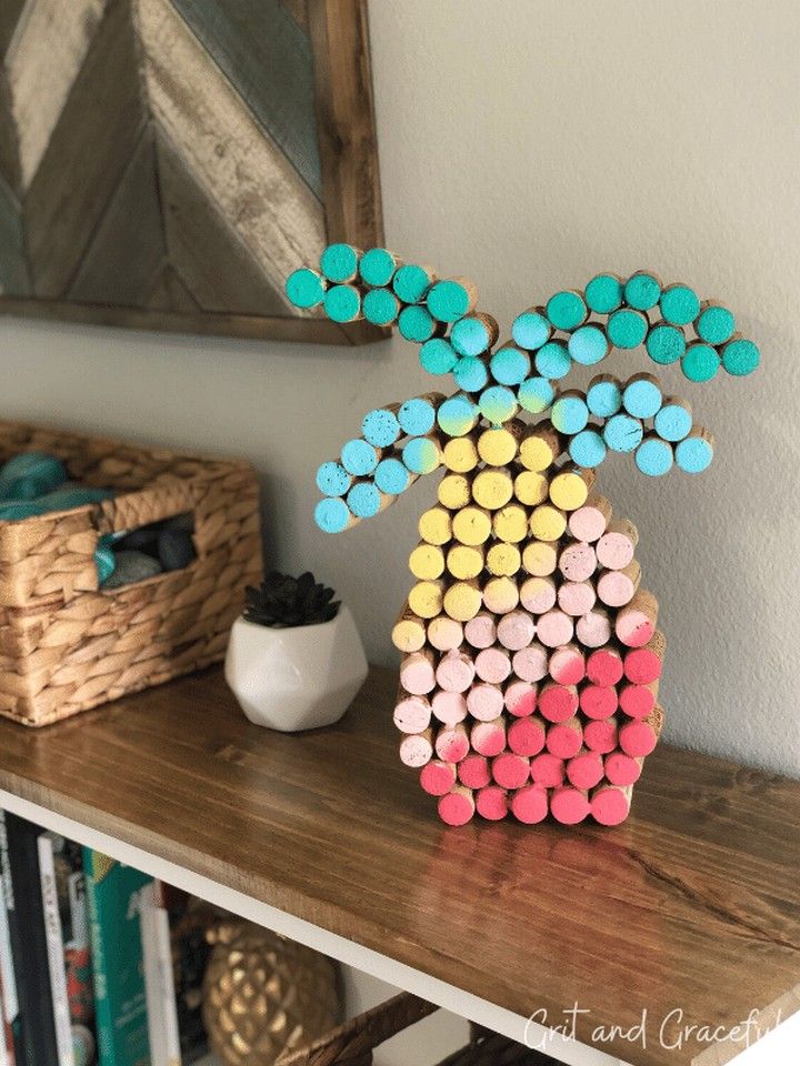 Easy To Make Pretty Pineapple Upcycled Wine Cork Art