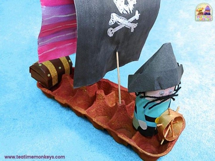 Egg Carton Pirate Ship