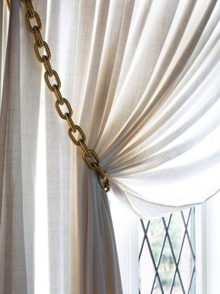 How To Make Gold Chain Curtain Tie Backs