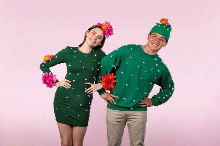 Last-minute Couple's Cactus Costume