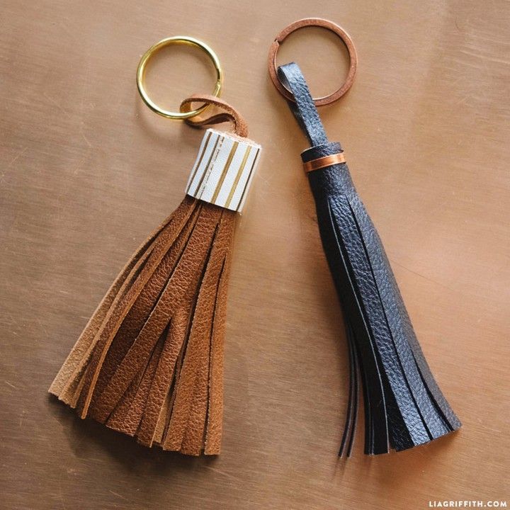 Leather Tassel Keychain