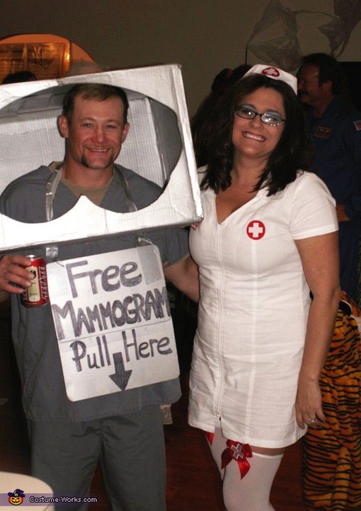 Mammogram Machine And Couple Costume