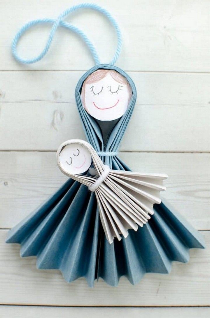 Mary And Baby Jesus Christmas Ornament Craft