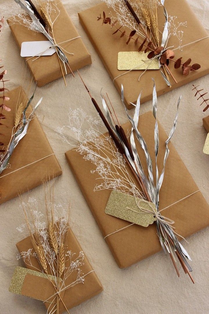 Mixed Metal Natural Gift Toppers