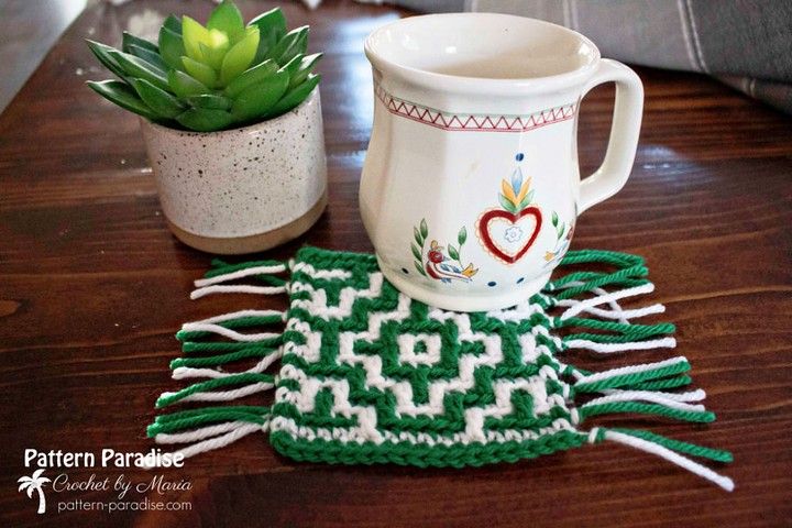 Mosaic Crochet Mug Rug