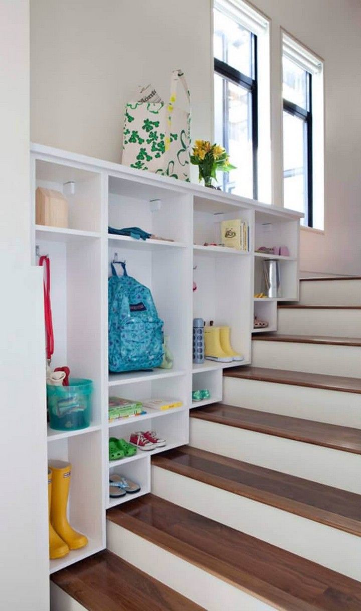 Mudroom Alongside The Stairs