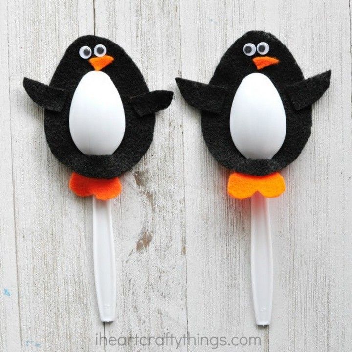 Plastic Spoon Penguin Ornaments