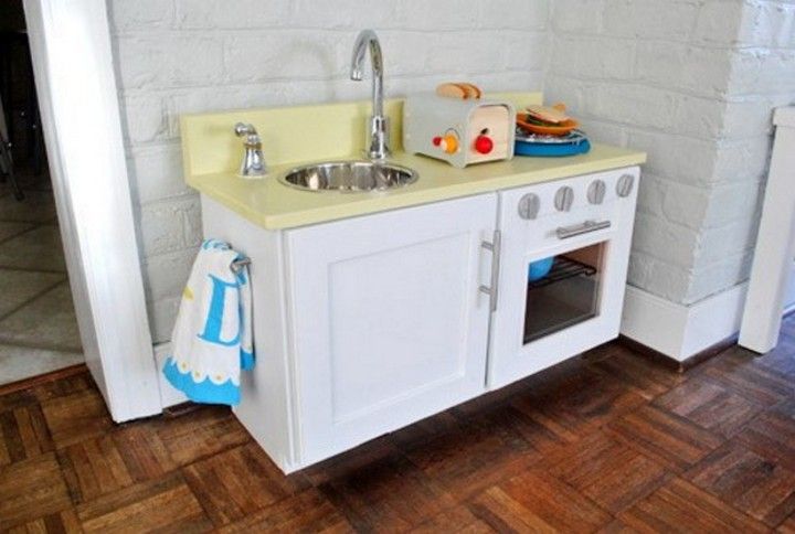 Play Kitchen Made From Cabinet