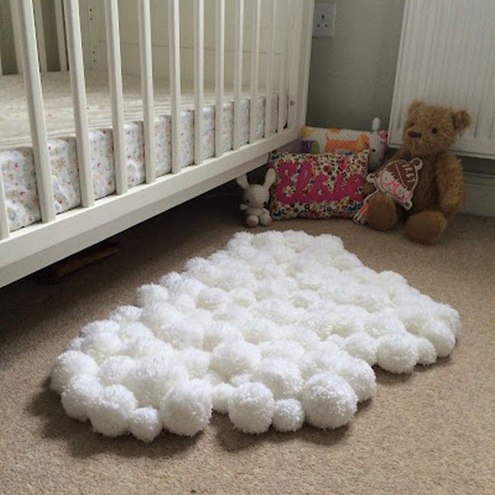 Pom-pom Cloud Rug For Child's Bedroom Diy