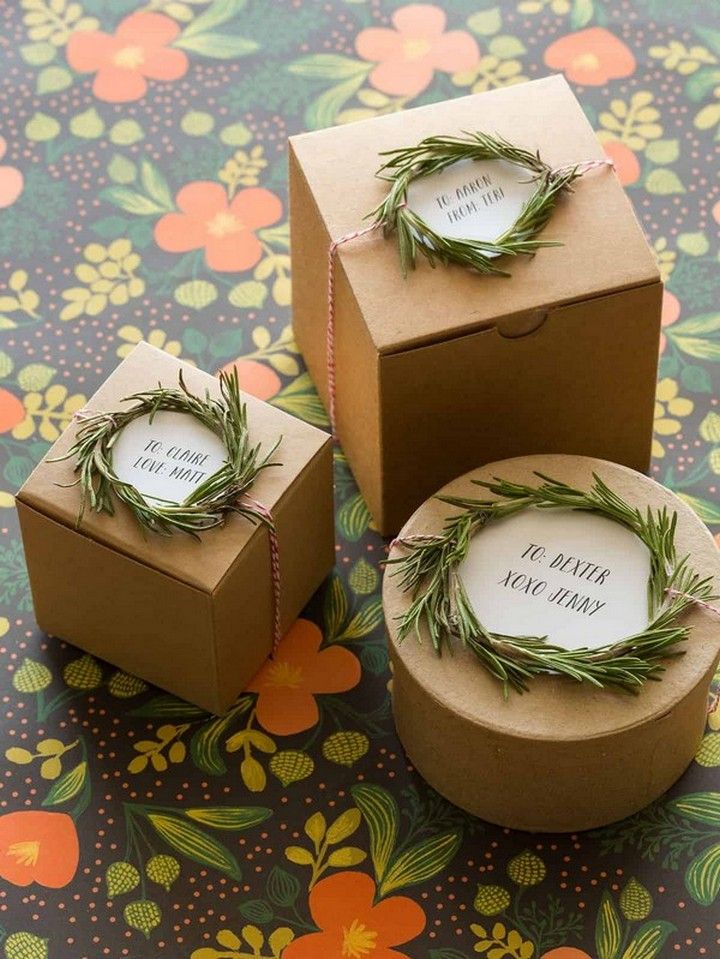 Rosemary Wreath Gift Toppers