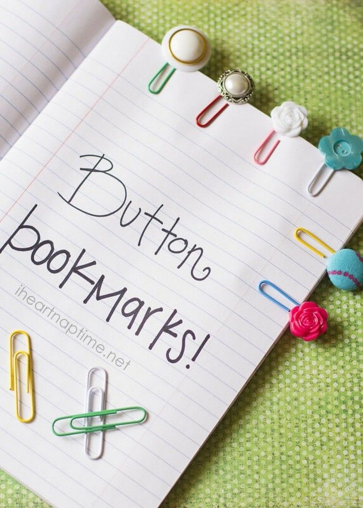 Simple And Cute Button Bookmarks