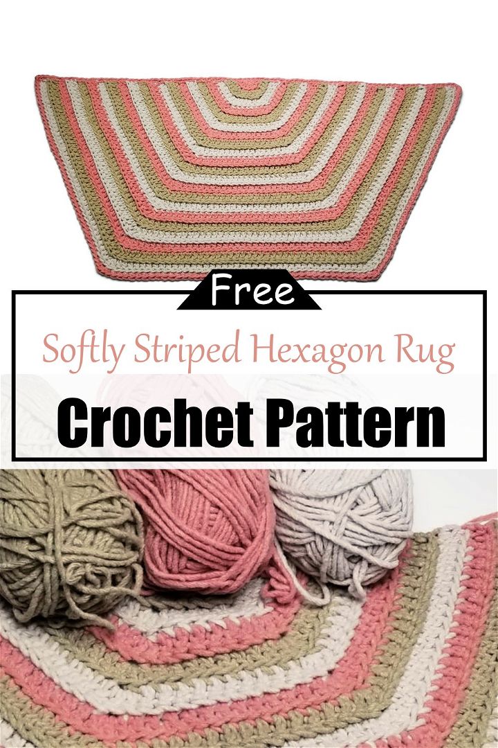 Softly Striped Hexagon Rug