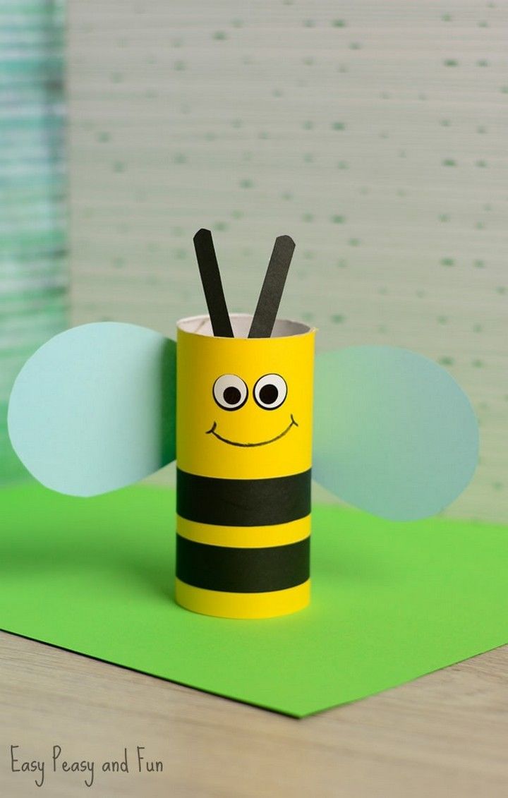 Toilet Paper Roll Bee Craft for Kids