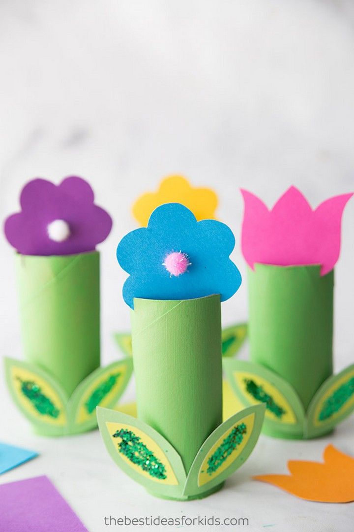 Toilet Paper Roll Flowers Craft