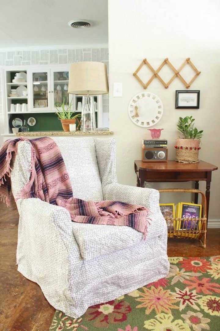 Wingback Chair Slipcover Tutorial
