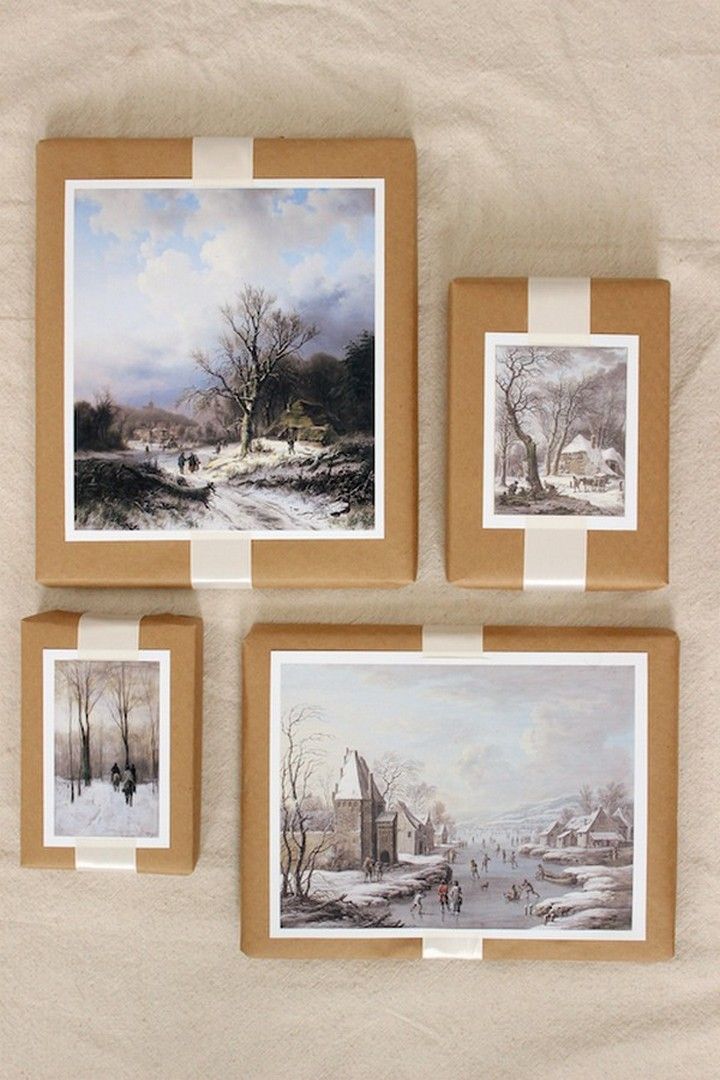 Winter Scene Painting Gift Toppers