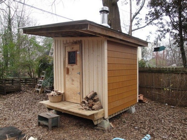 Wood Burning bath room 