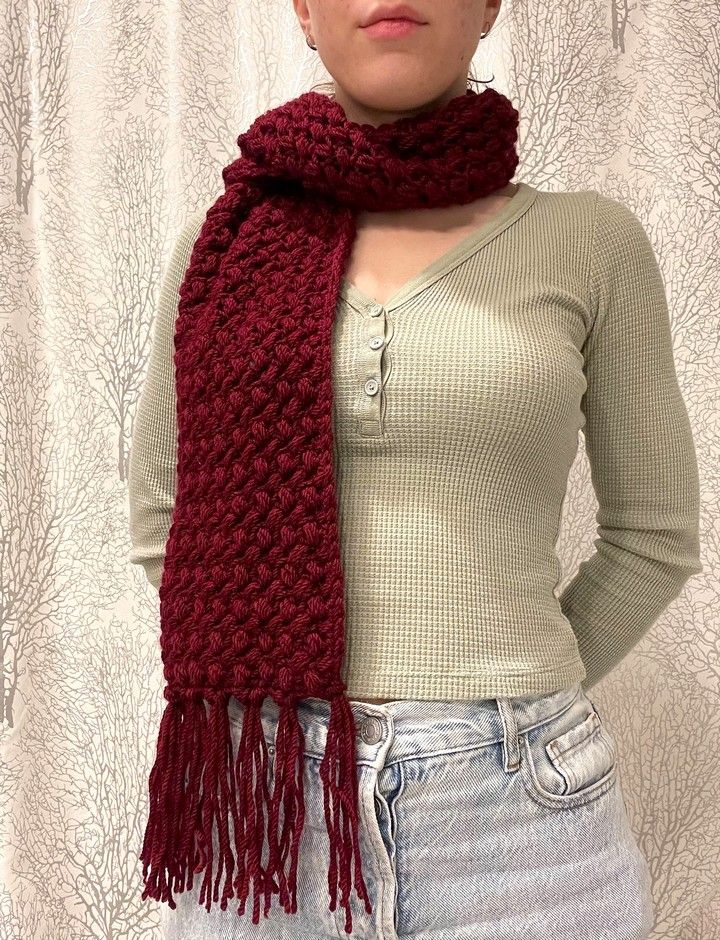 Woven Puff Scarf