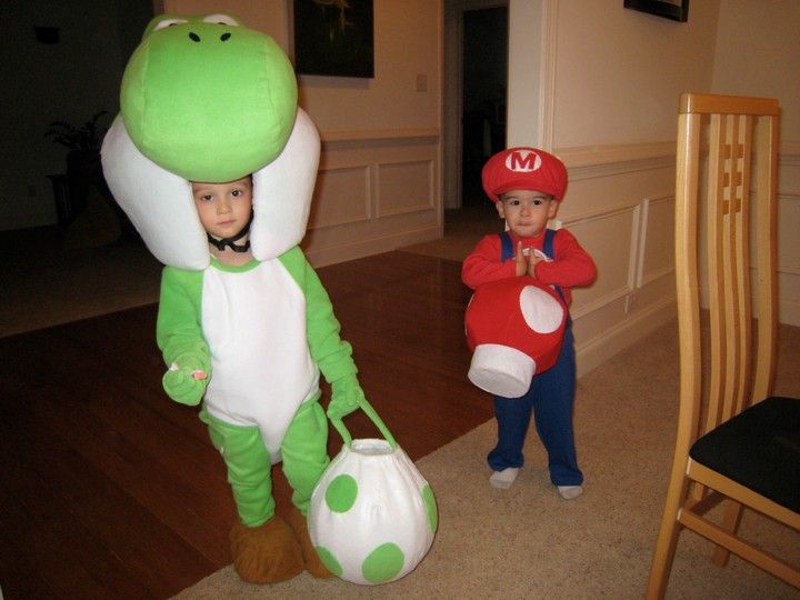 Yoshi Mascot And Baby Mario Costumes For Toddlers